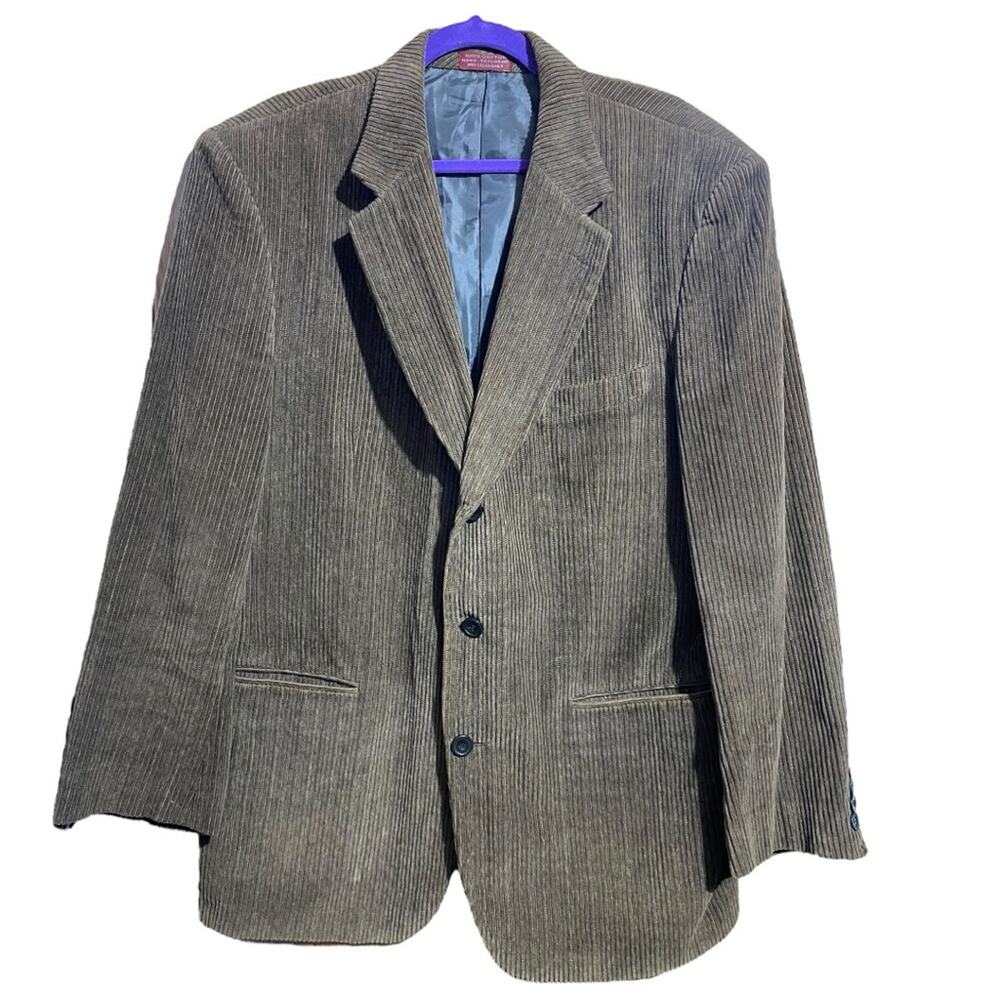 Cordovan & Grey brown corduroy sport coat blazer suit jacket 42 long‎
